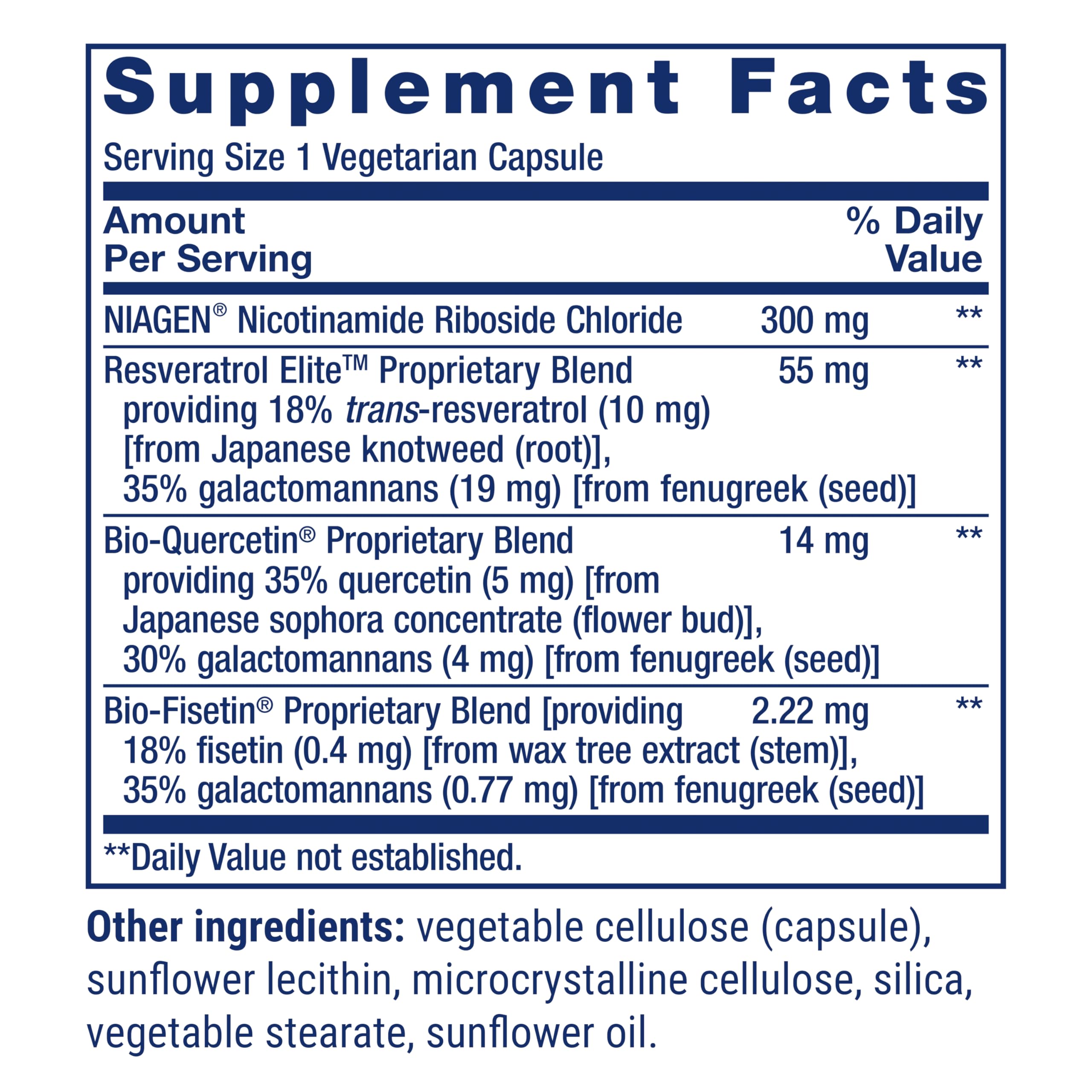 Life Extension NAD+ Cell Regenerator capsules closeup showing dosage and consistency.