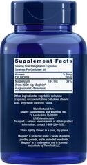 Life Extension Neuro-Mag 150 bottle back label with two-pack value details.