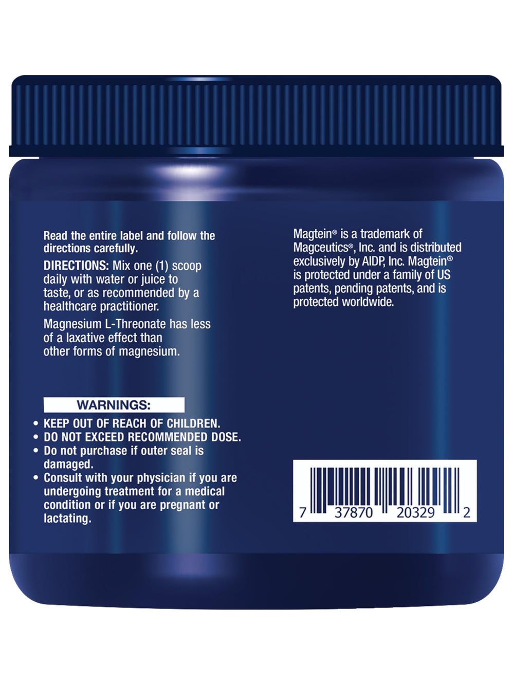 Life Extension Neuro-Mag powder being dispensed into a cup for mixing