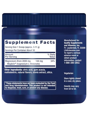 Life Extension Neuro-Mag Tropical Punch label closeup highlighting ultra-absorbable magnesium benefits