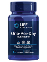 Life Extension One-Per-Day bottle with 60 tablets for daily immune and energy support.