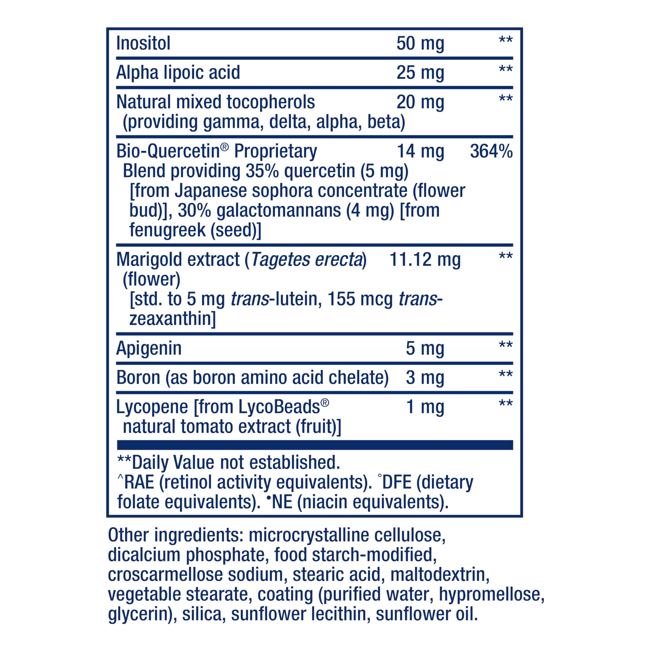 Life Extension One-Per-Day pill form with smooth capsules and textured tablets.