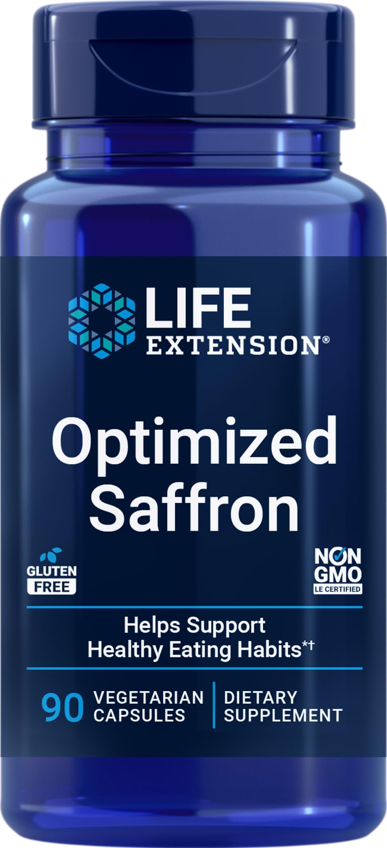 Life Extension saffron extract bottle with Satiereal for daily mood support