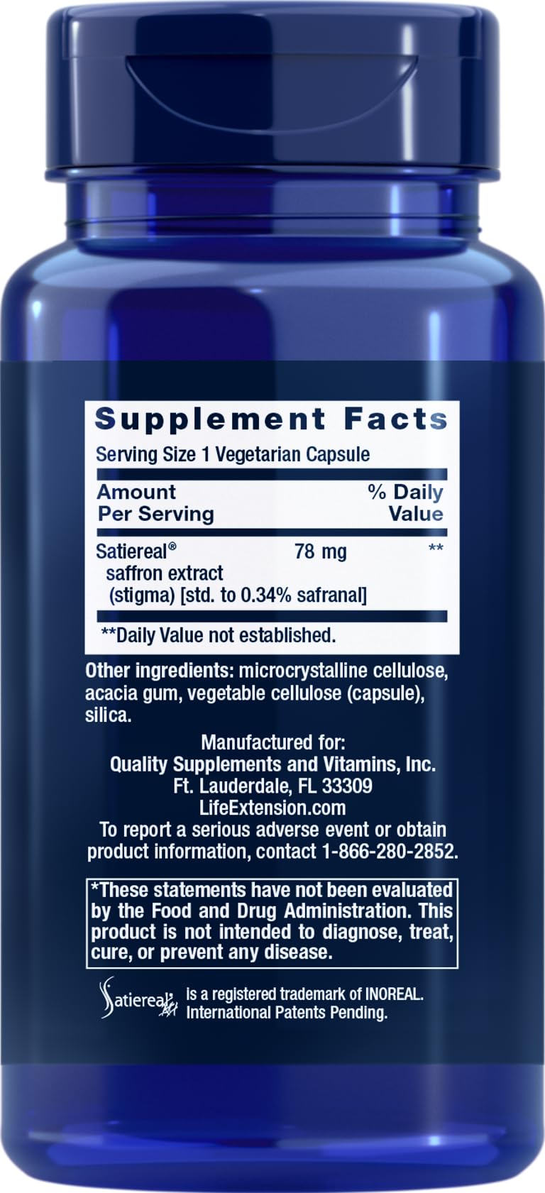 Life Extension saffron capsules 90-count packaging for easy daily use