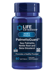 Life Extension PalmettoGuard bottle for daily prostate support.