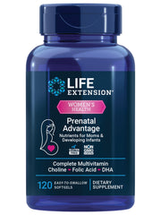 Life Extension Prenatal Advantage bottle with softgels for daily maternal support