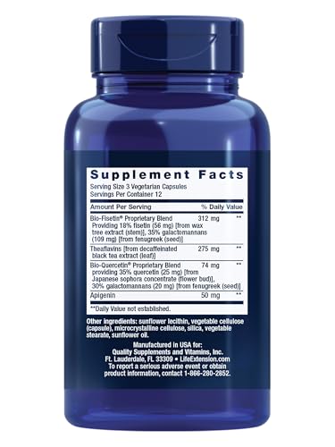 Life Extension Senolytic Activator capsules closeup highlighting weekly dosing
