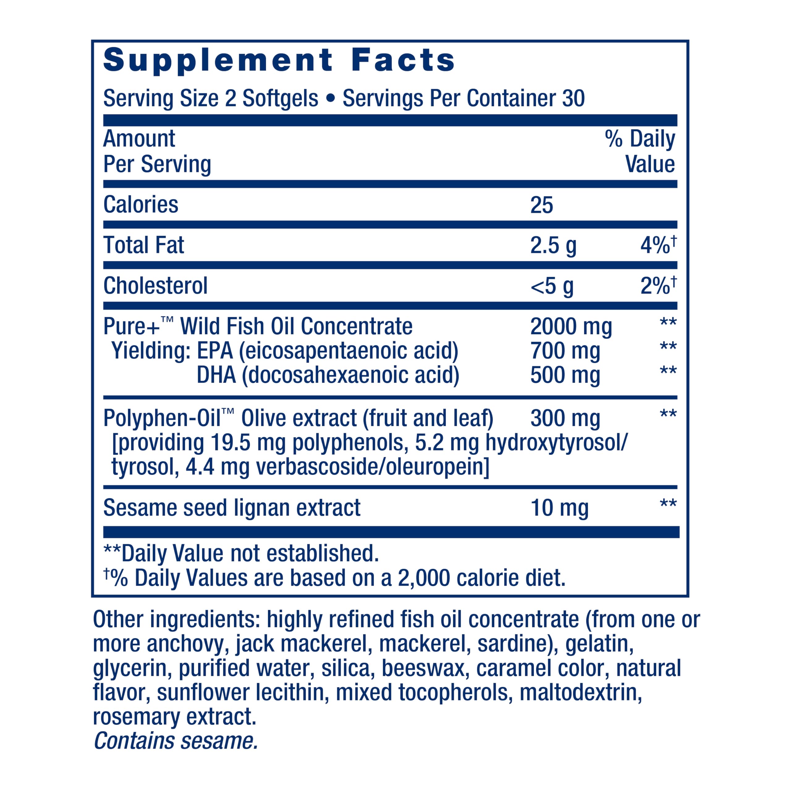 Life Extension sesame lignans capsules emphasizing anti-inflammatory support.