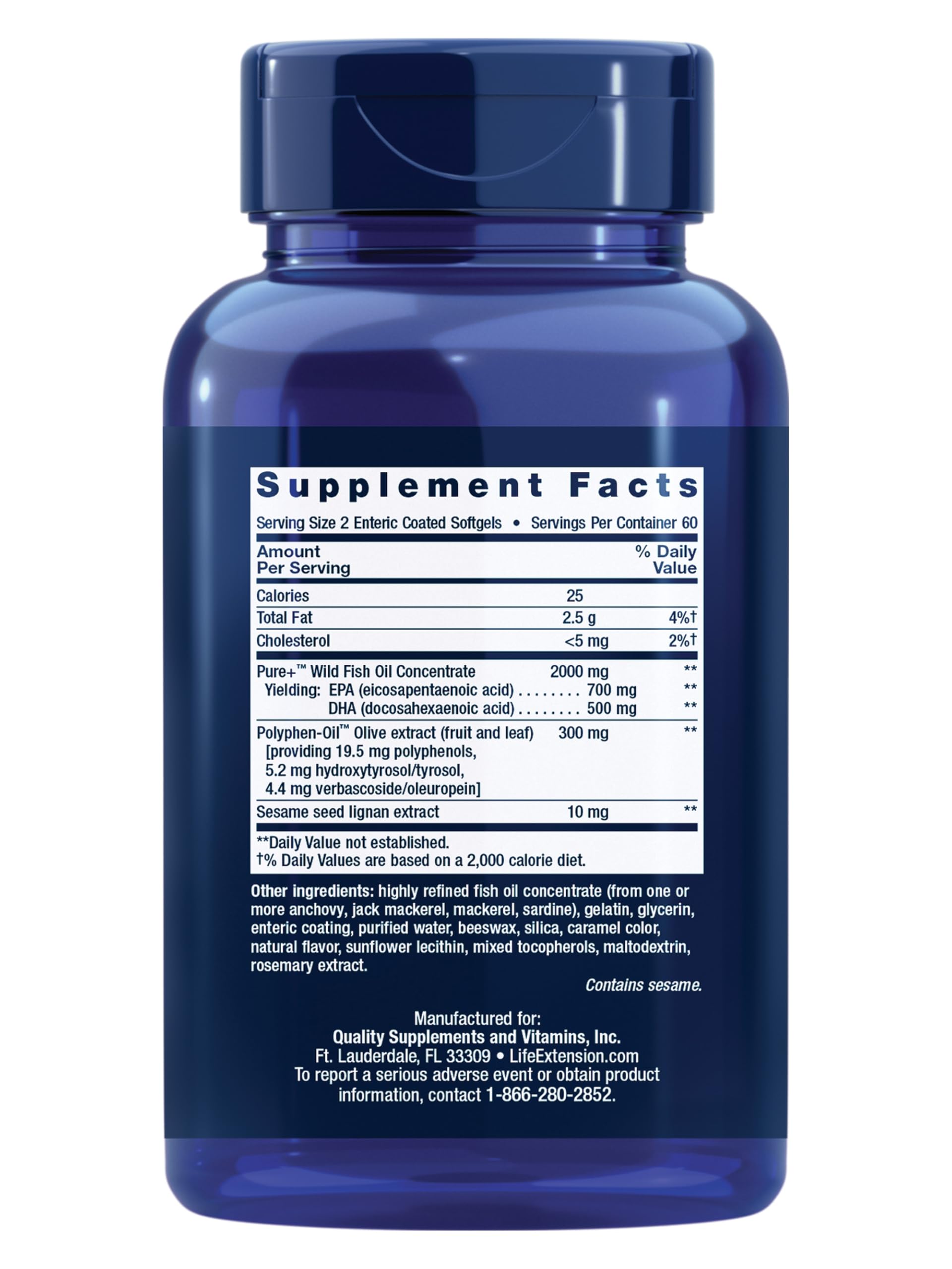 Life Extension Super Omega-3 softgels close-up for convenient, tasteless daily use.
