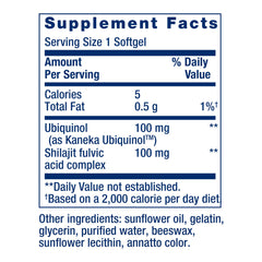 Life Extension Super Ubiquinol capsules close-up: softgels for easy swallowing and fast absorption.