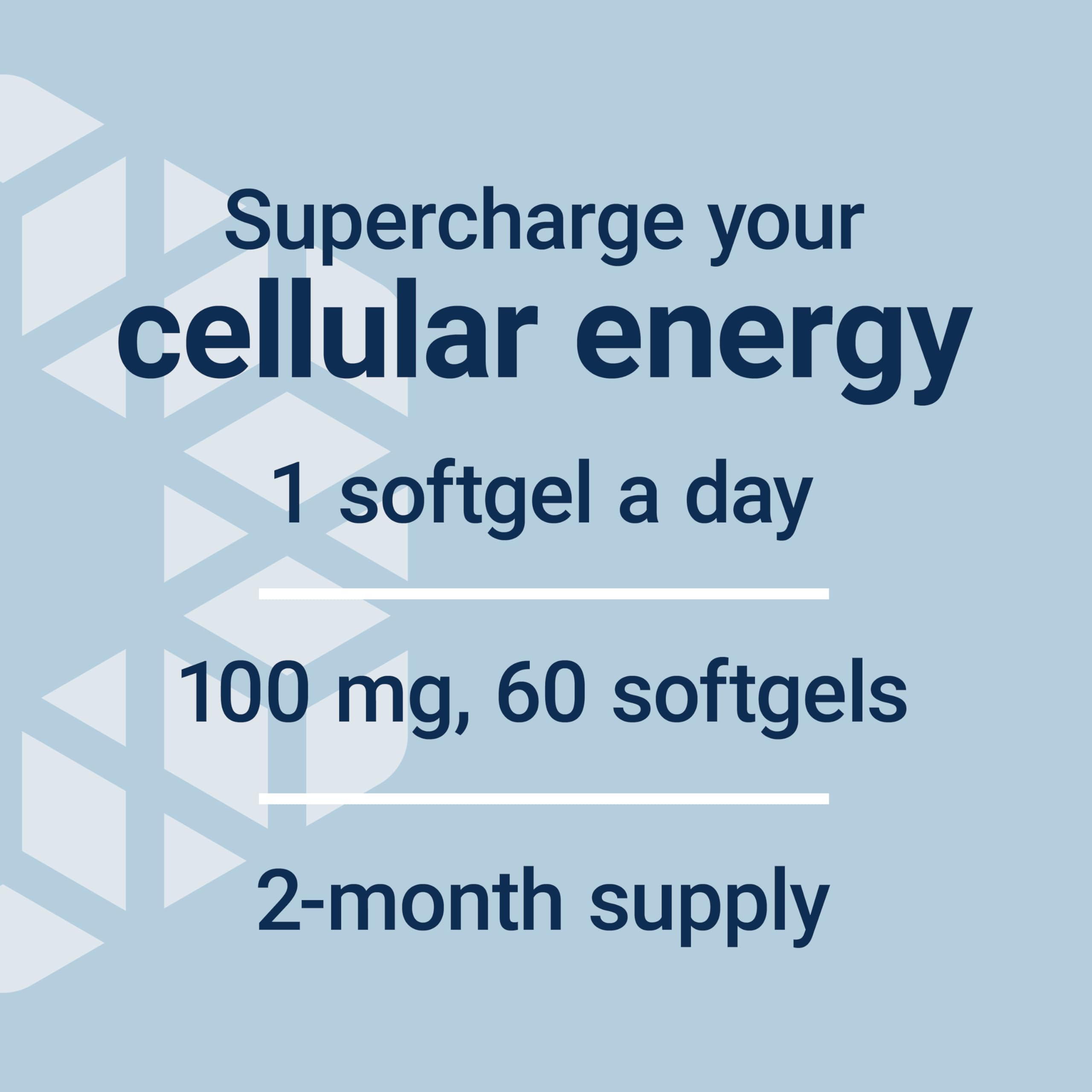 Life Extension Super Ubiquinol shilajit illustration: synergistic boost for mitochondrial energy production.