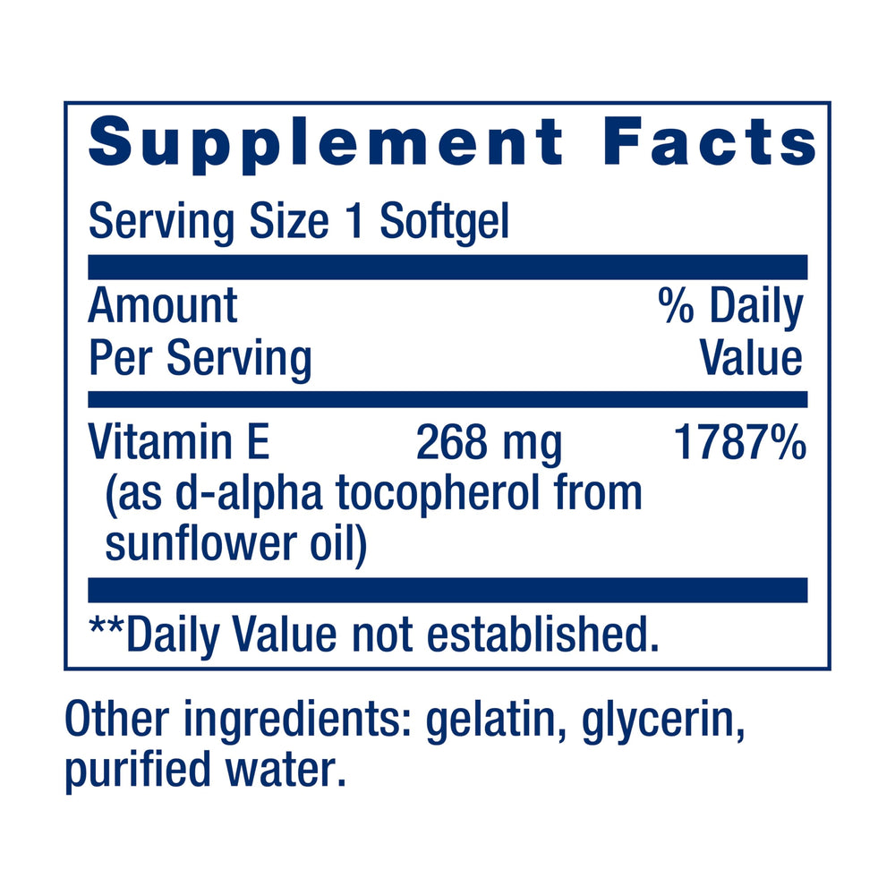 Life Extension Super Vitamin E label detail with USA-made, non-GMO assurance.