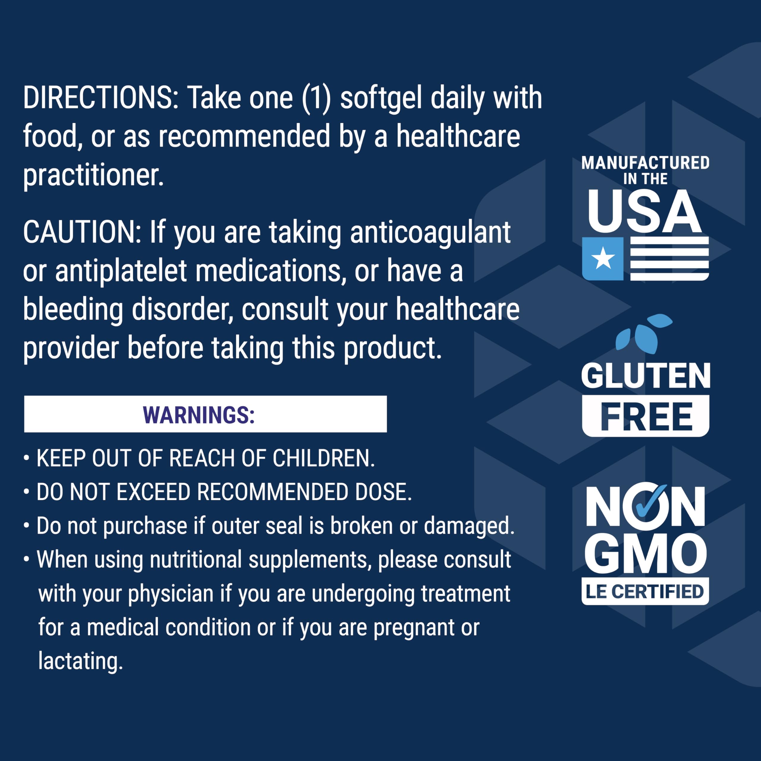 Life Extension Super Vitamin E packaging box showing gluten-free and non-GMO promise.