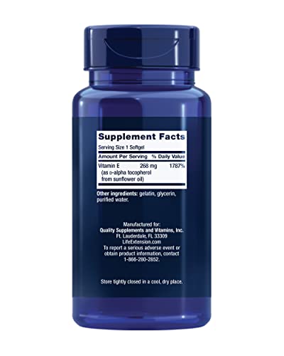 Life Extension Super Vitamin E softgels closeup showing high-absorption formula.
