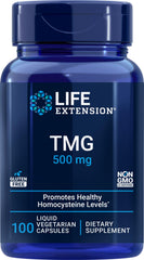 Life Extension TMG bottle: premium supplement for whole-body wellness.