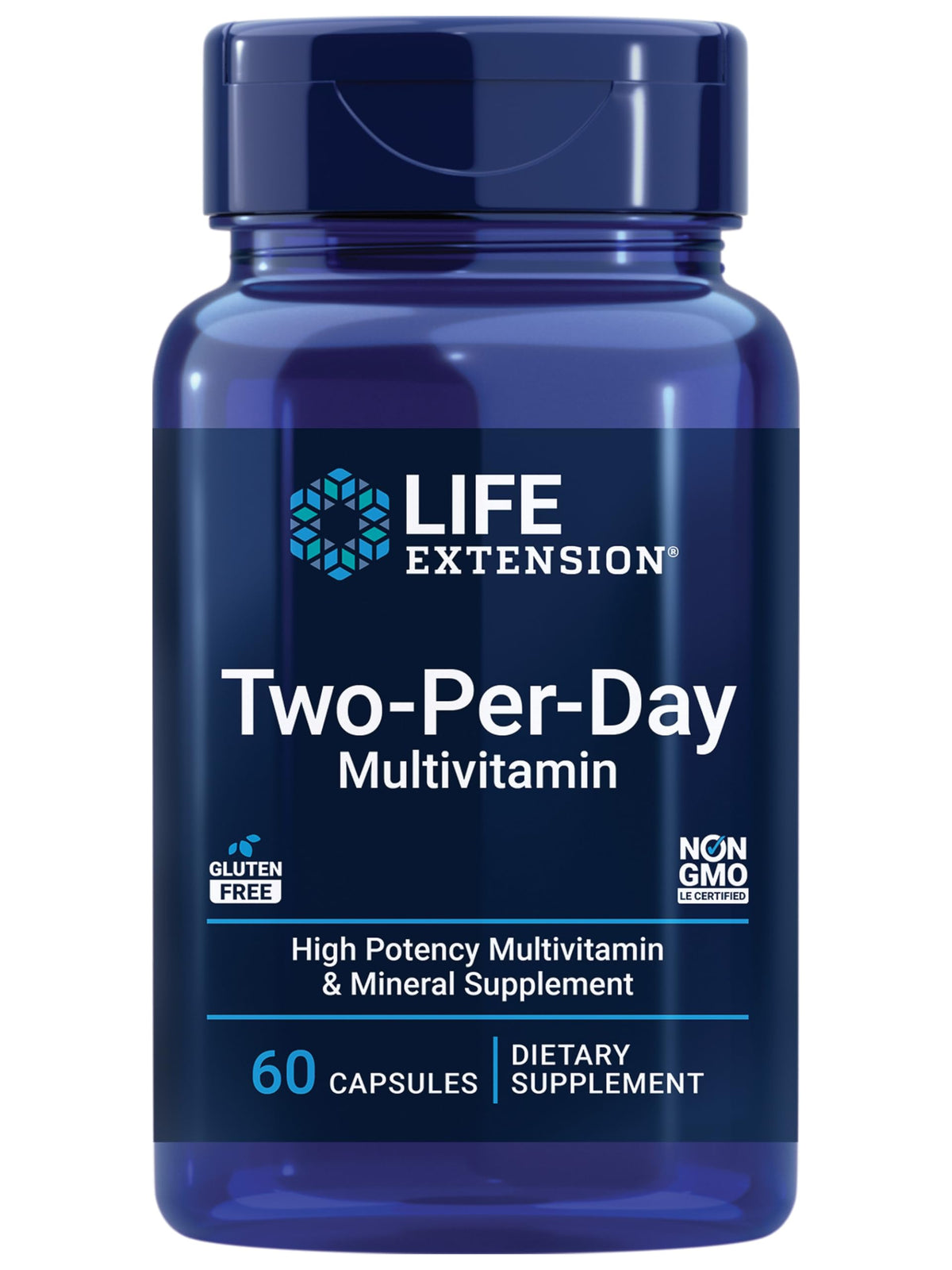 Life Extension Two-Per-Day bottle front view for daily nutrition