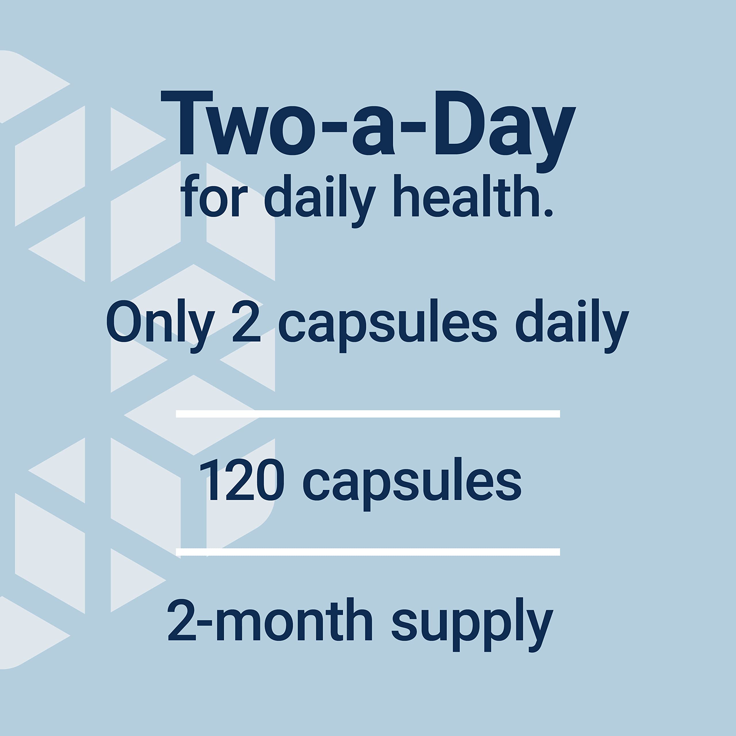 Life Extension Two-Per-Day being poured, illustrating a simple daily routine.