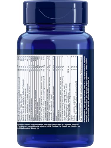 Life Extension Two-Per-Day label highlights ingredients for comprehensive daily coverage