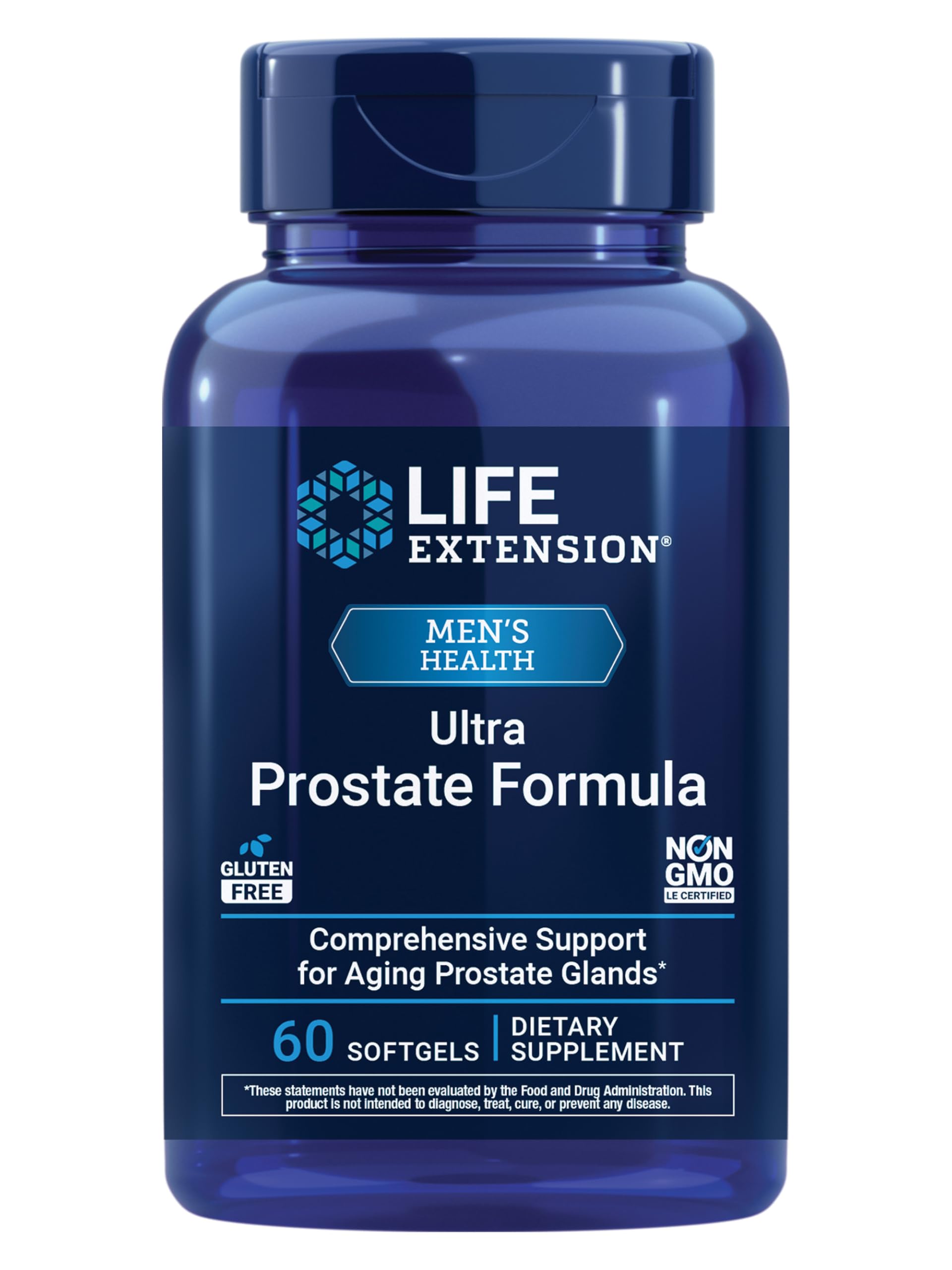 Life Extension Ultra Prostate bottle close-up highlighting daily prostate health support