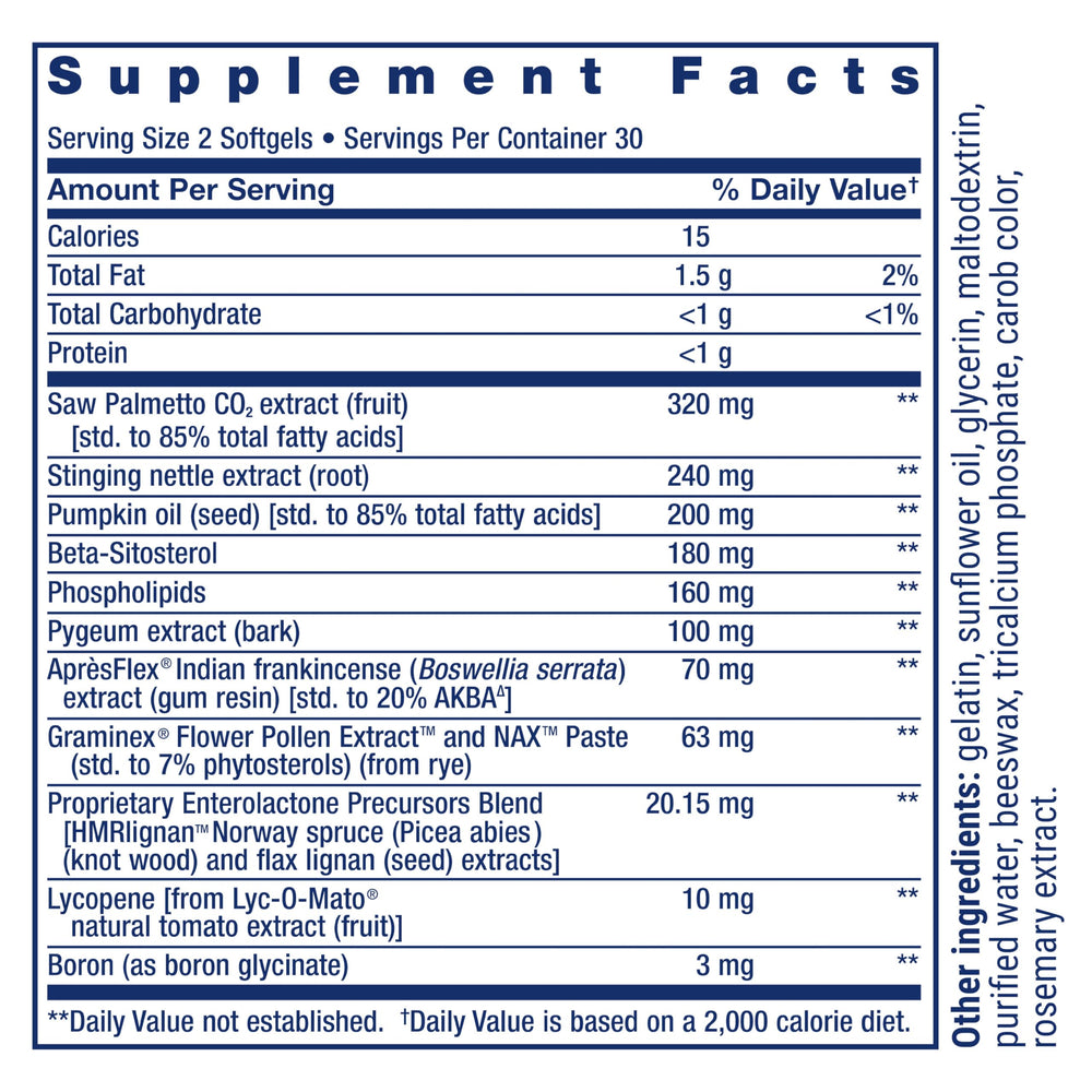 Life Extension Ultra Prostate softgels pouring for easy daily use