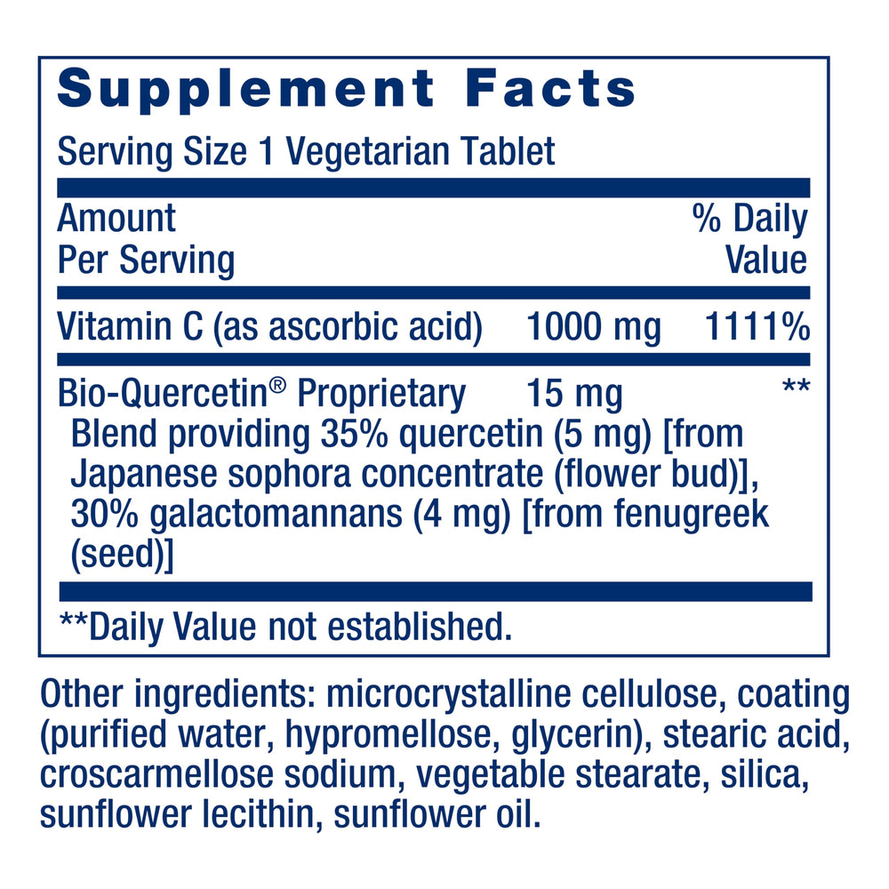 Life Extension Vitamin C and Bio-Quercetin capsules illustrate easy daily immune support