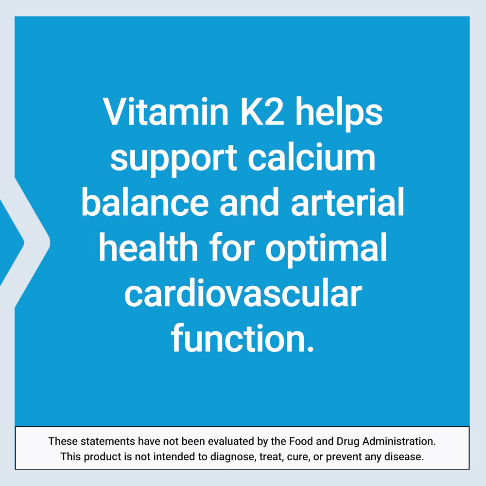 Life Extension vitamin K2 dosage chart highlighting 45 mcg per softgel.