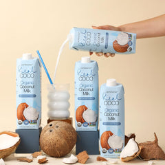 Life Refreshed Real Coco bottle pour shows creamy texture for beverages