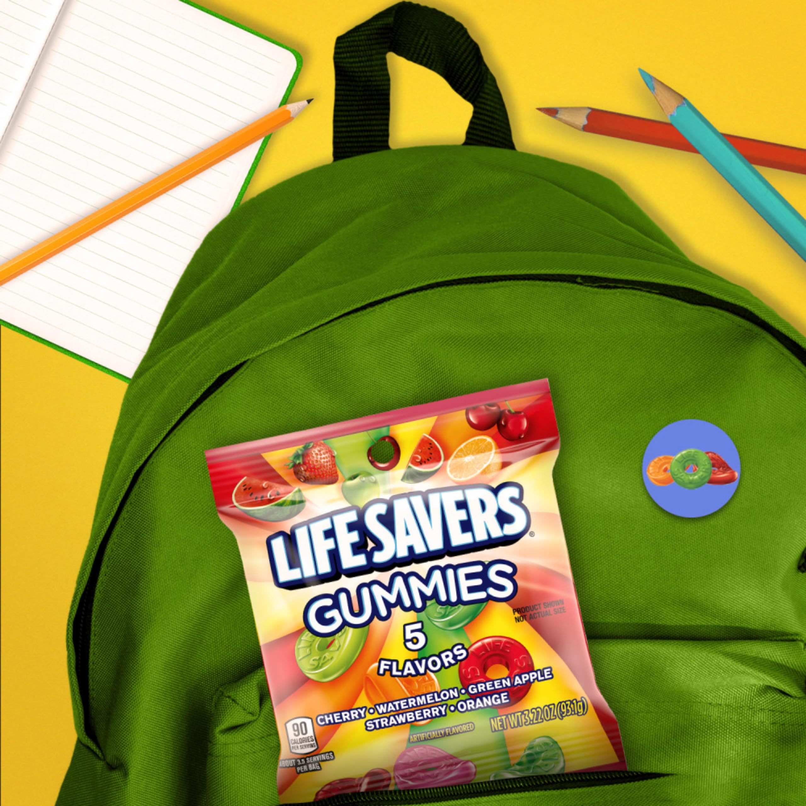 Life Savers 5 Flavors gummy candy for outdoor sharing at picnics or trips.