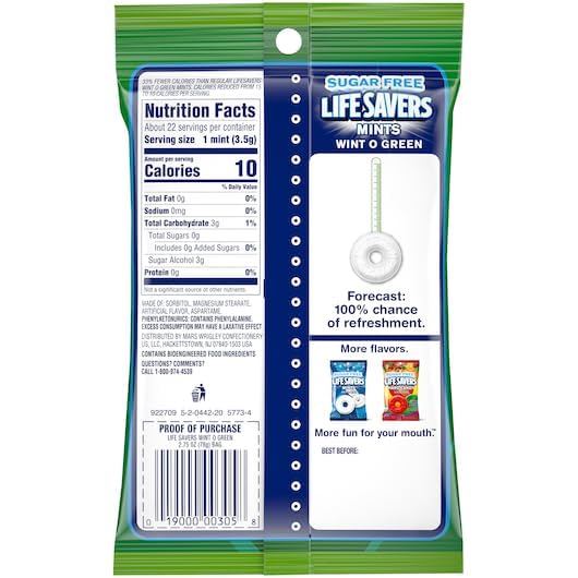 Life Savers Pep-O-Mint roll highlighted for a cool mint lift