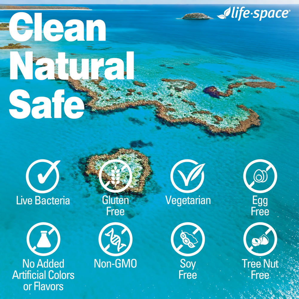 Life-Space Women's Probiotic FDA-compliance icon signals quality standards.
