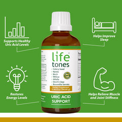 Life Tones Uric Acid Support liquid pour emphasizes quick absorption