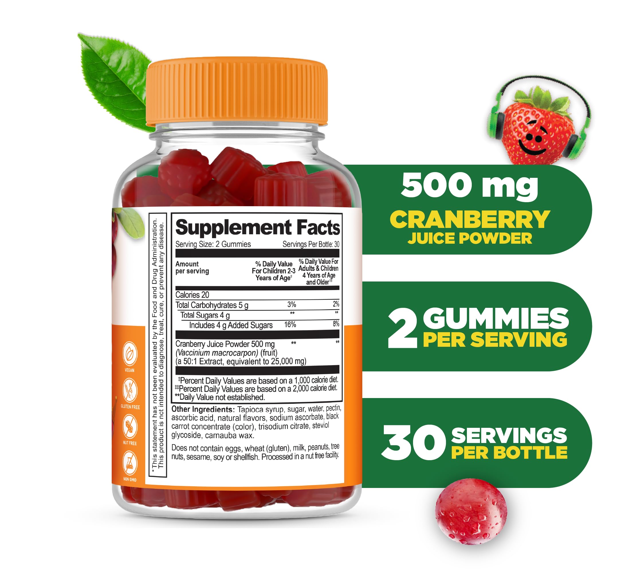 Lifeable Cranberry Gummies for Kids flavor close-up highlighting tasty, easy-to-chew gummies.