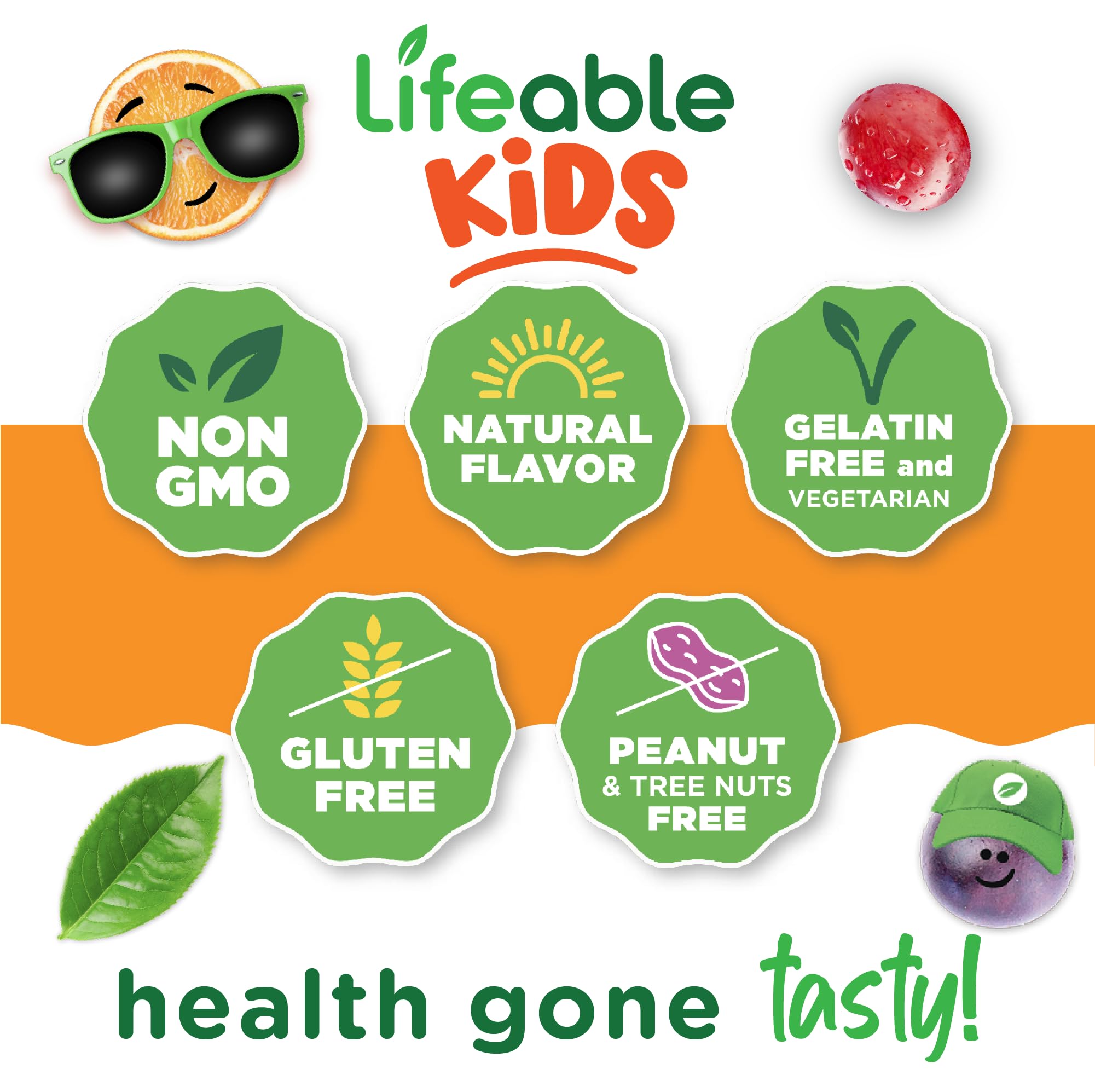 Lifeable Cranberry Gummies for Kids two gummies per serving highlight 500 mg total cranberry extract.