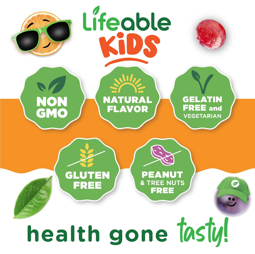 Lifeable Cranberry Gummies for Kids two gummies per serving highlight 500 mg total cranberry extract.