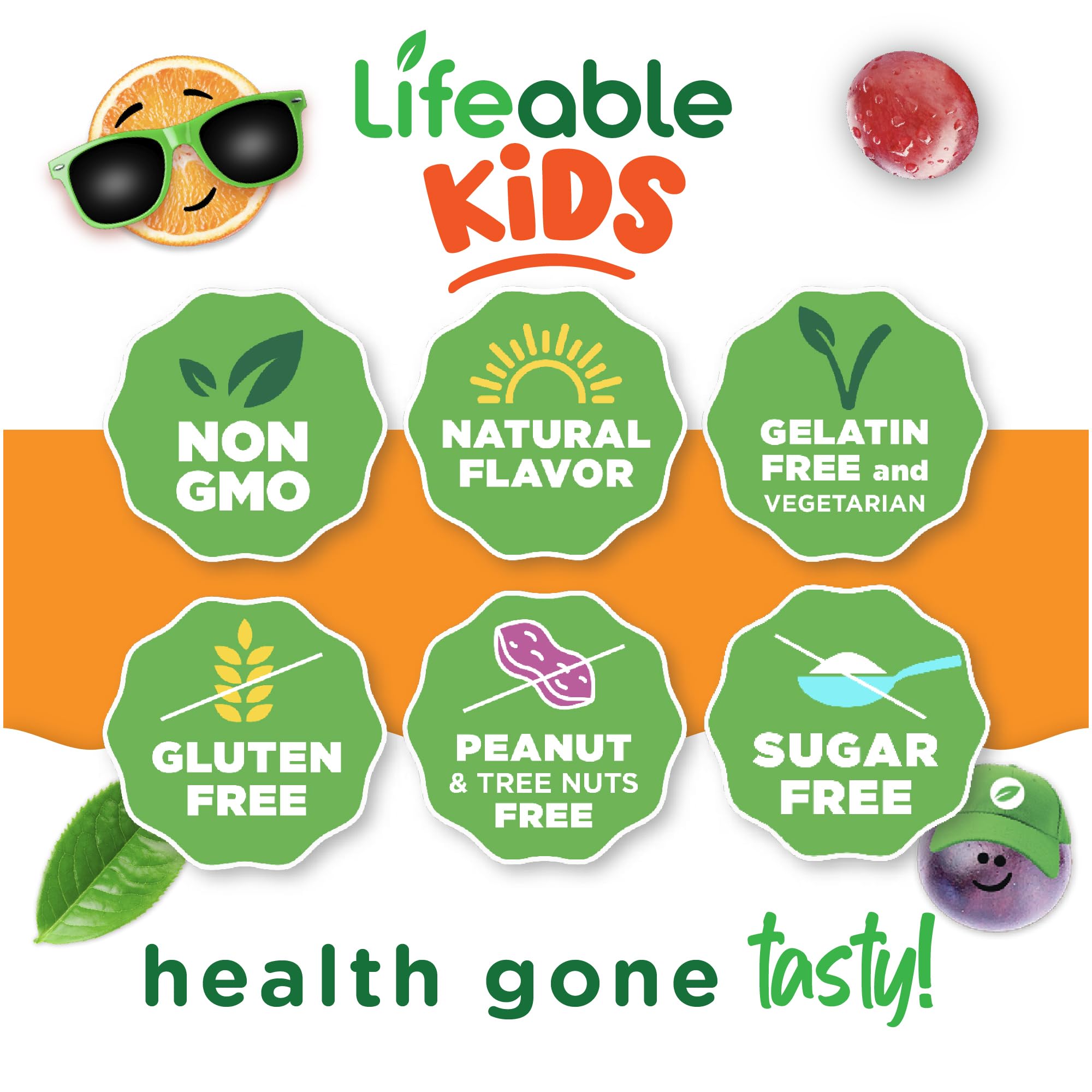 Lifeable label confirms 4 g per serving and vegetarian, gluten-free features