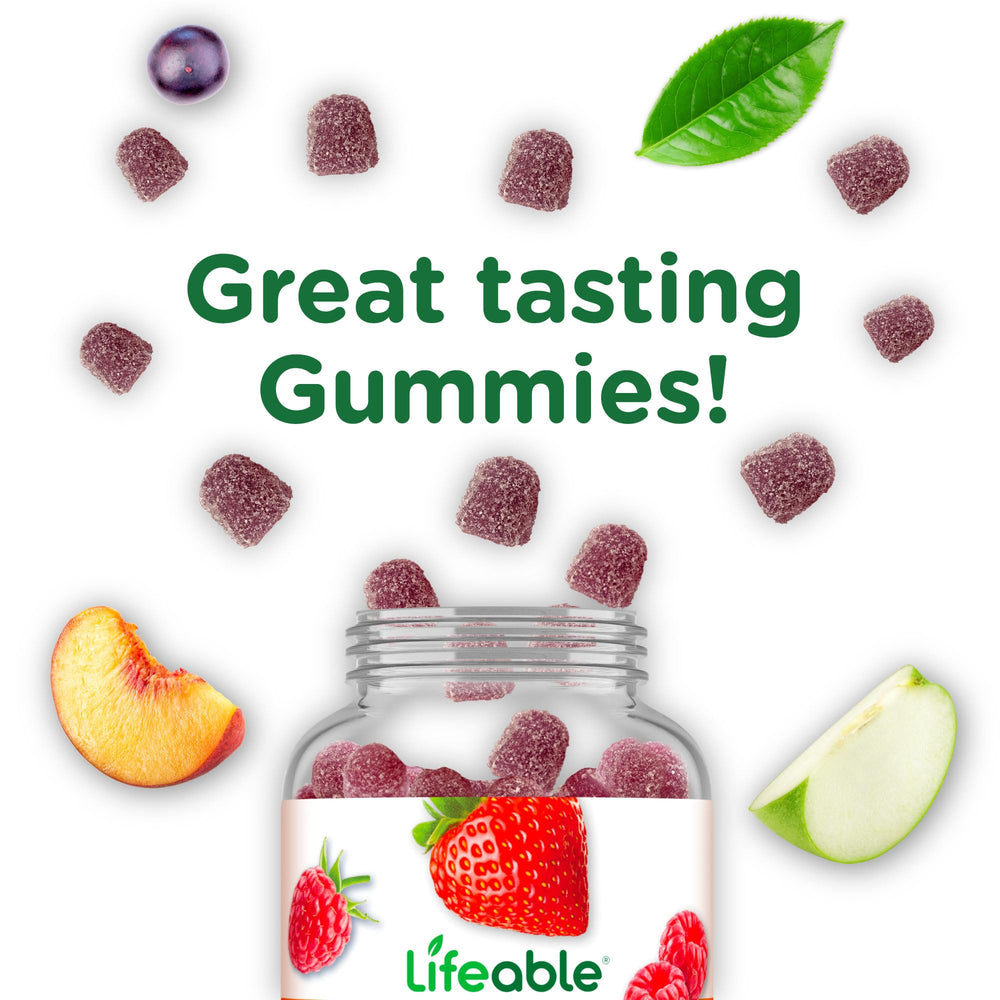 Lifeable Vitamin B Complex Gummies kitchen scene suggesting morning routine usage.