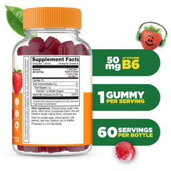Lifeable Vitamin B6 Gummies for Kids bottle pour, convenient daily serving for easy dosing