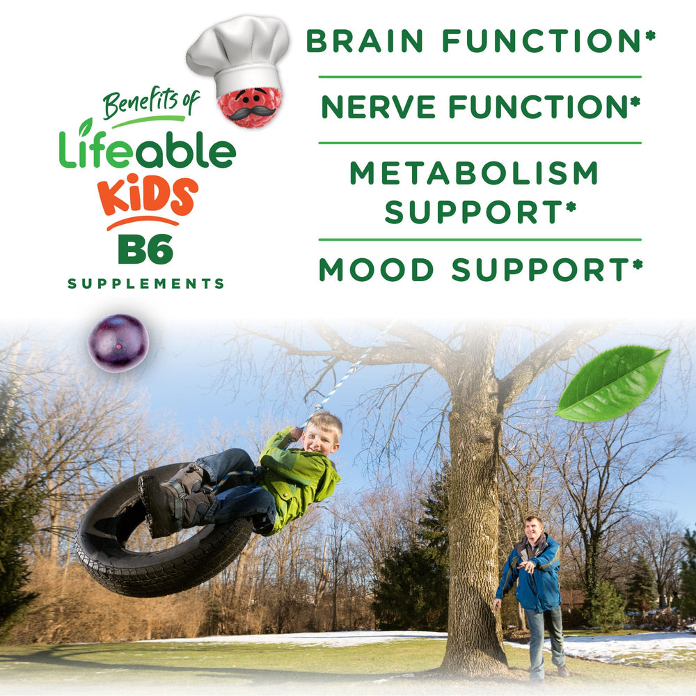 Lifeable Vitamin B6 Gummies kids strawberry flavor, appealing taste for kids during daily routine