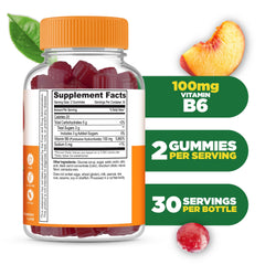 Lifeable Vitamin B6 Gummies bottle pour shows two gummies per serving for easy dosing.
