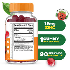 Lifeable Zinc Gummies for Kids 15 mg per serving for daily use.