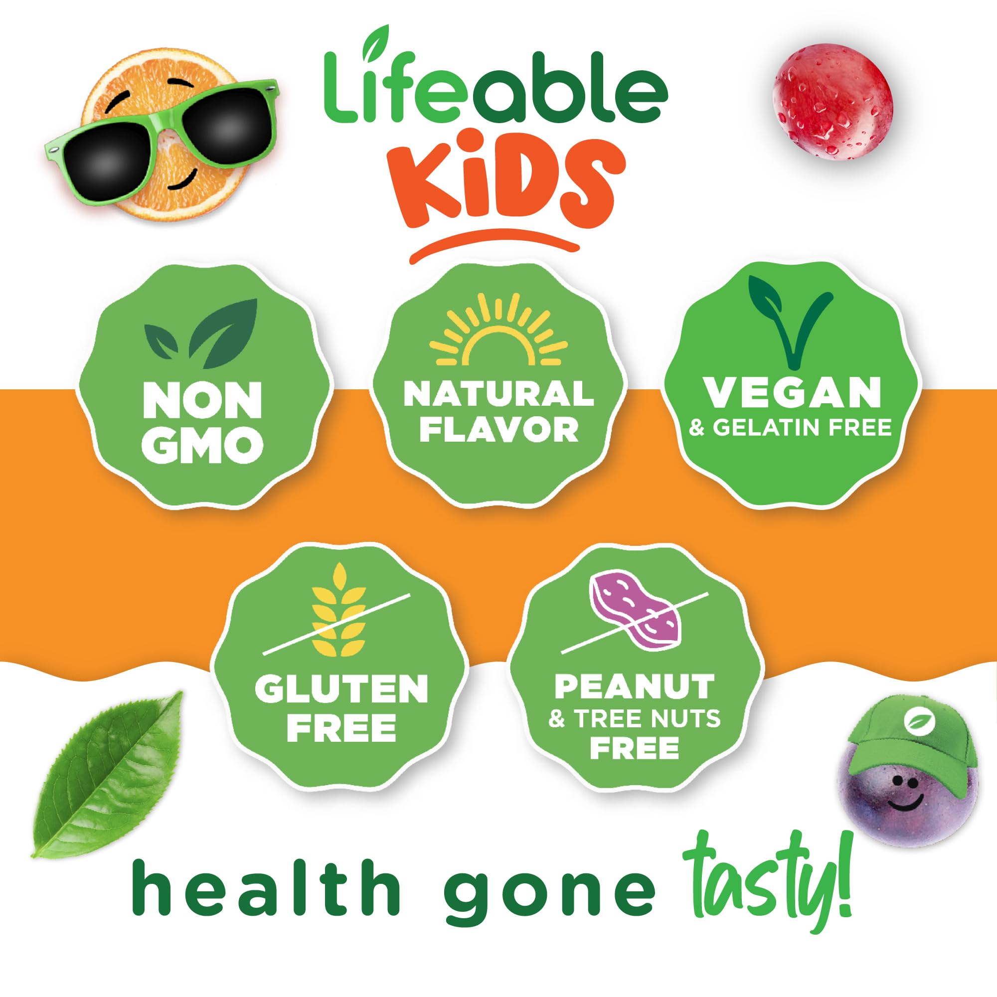 Lifeable Zinc Gummies for Kids chewy texture shown in a serving.
