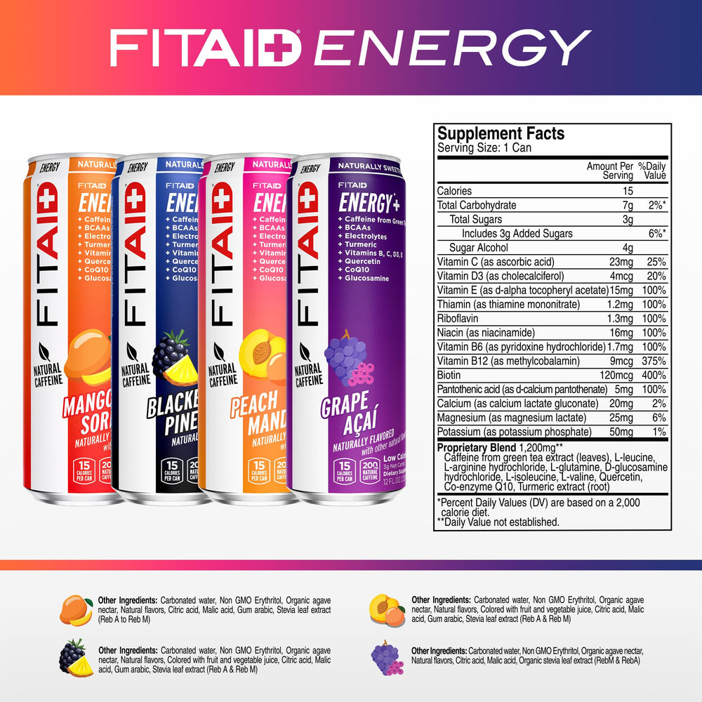 LIFEAID FITAID Energy served in a glass with ice for crisp refreshment