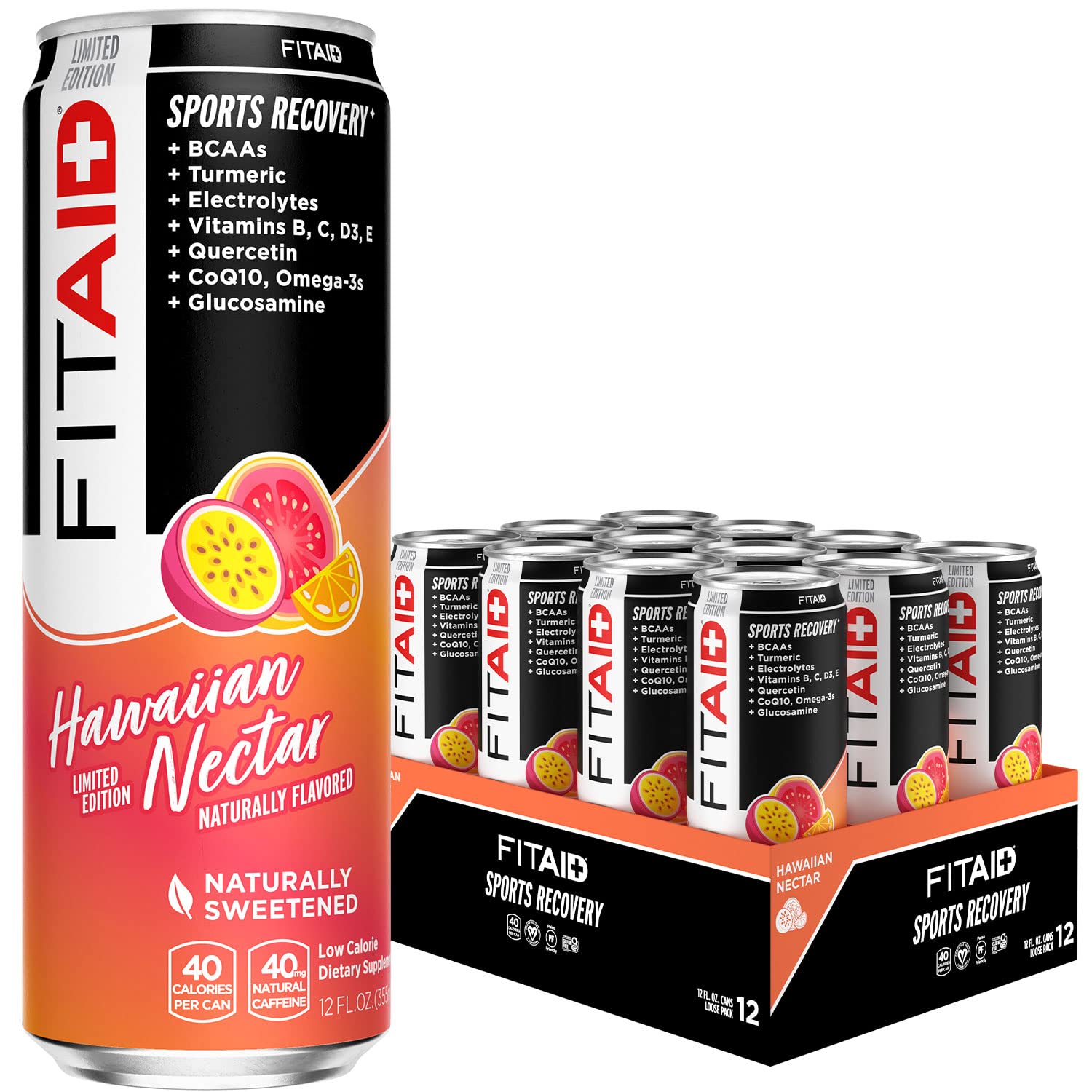 LIFEAID FITAID Hawaiian Nectar bottle close-up showing tropical flavor and recovery sip