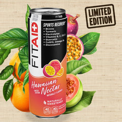 LIFEAID FITAID Hawaiian Nectar ingredients panel featuring BCAAs and electrolytes