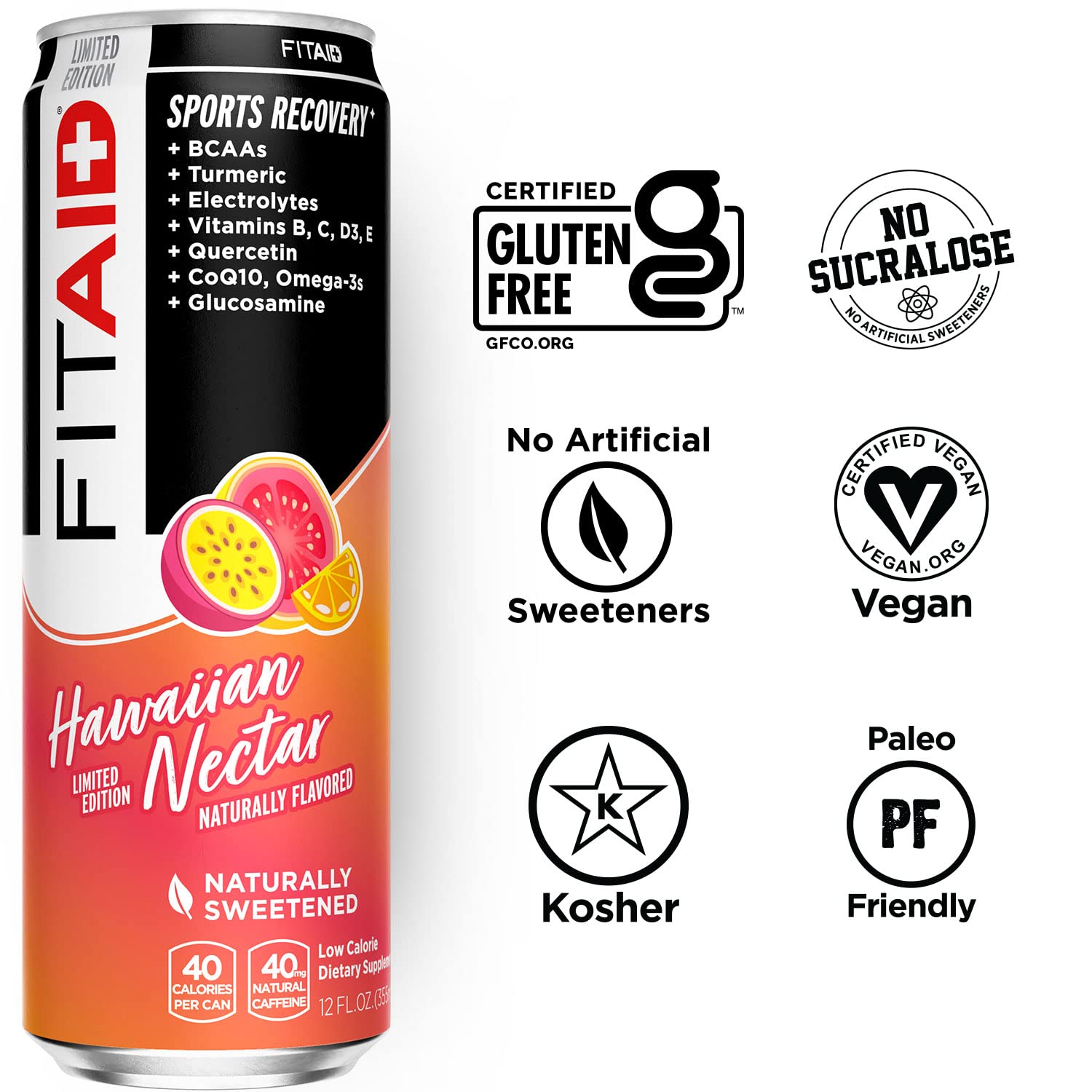 LIFEAID FITAID Hawaiian Nectar 12-pack packaging ideal for convenient recovery after training