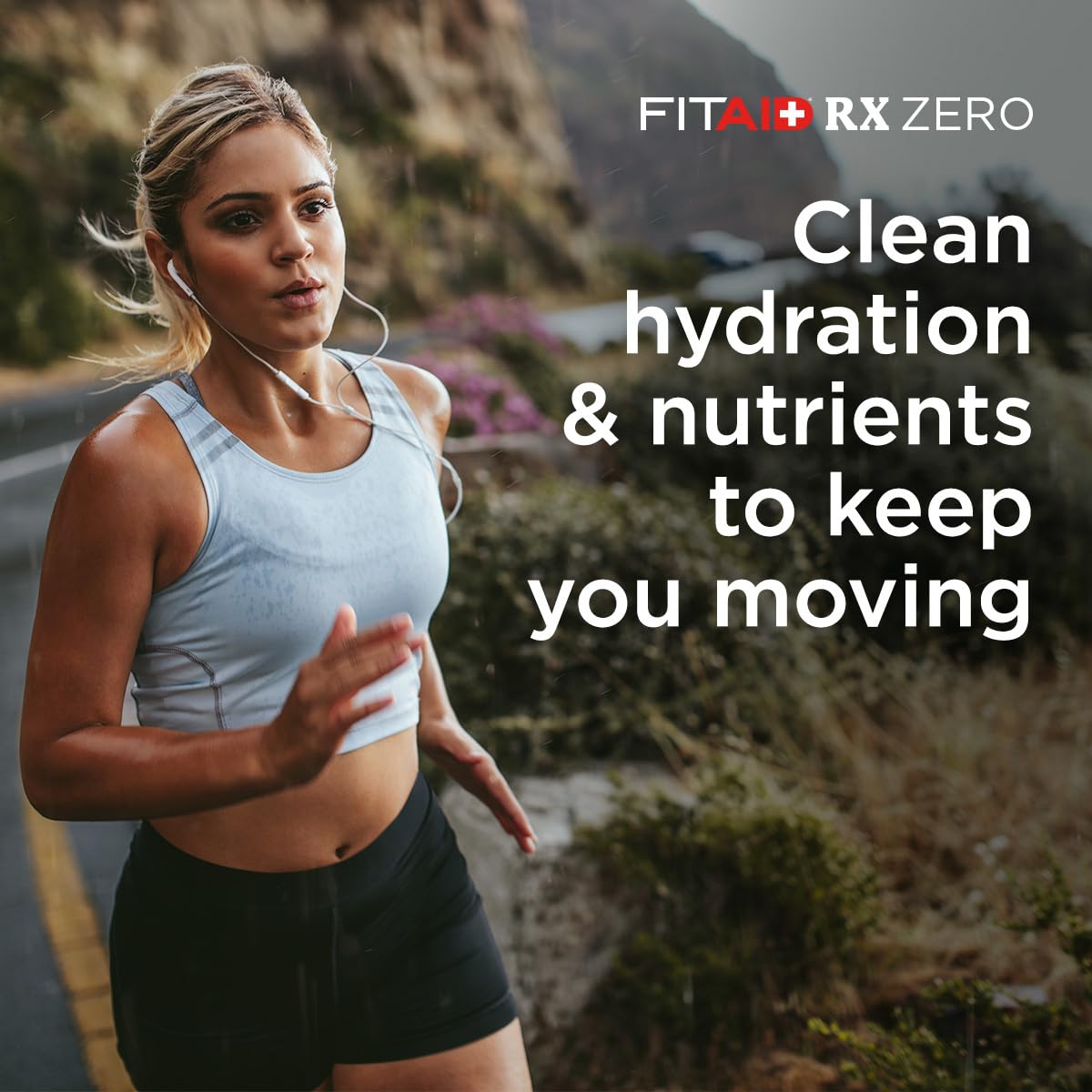 Athlete pre-workout scene with Lifeaid Fitaid Rx + Creatine in blue raspberry