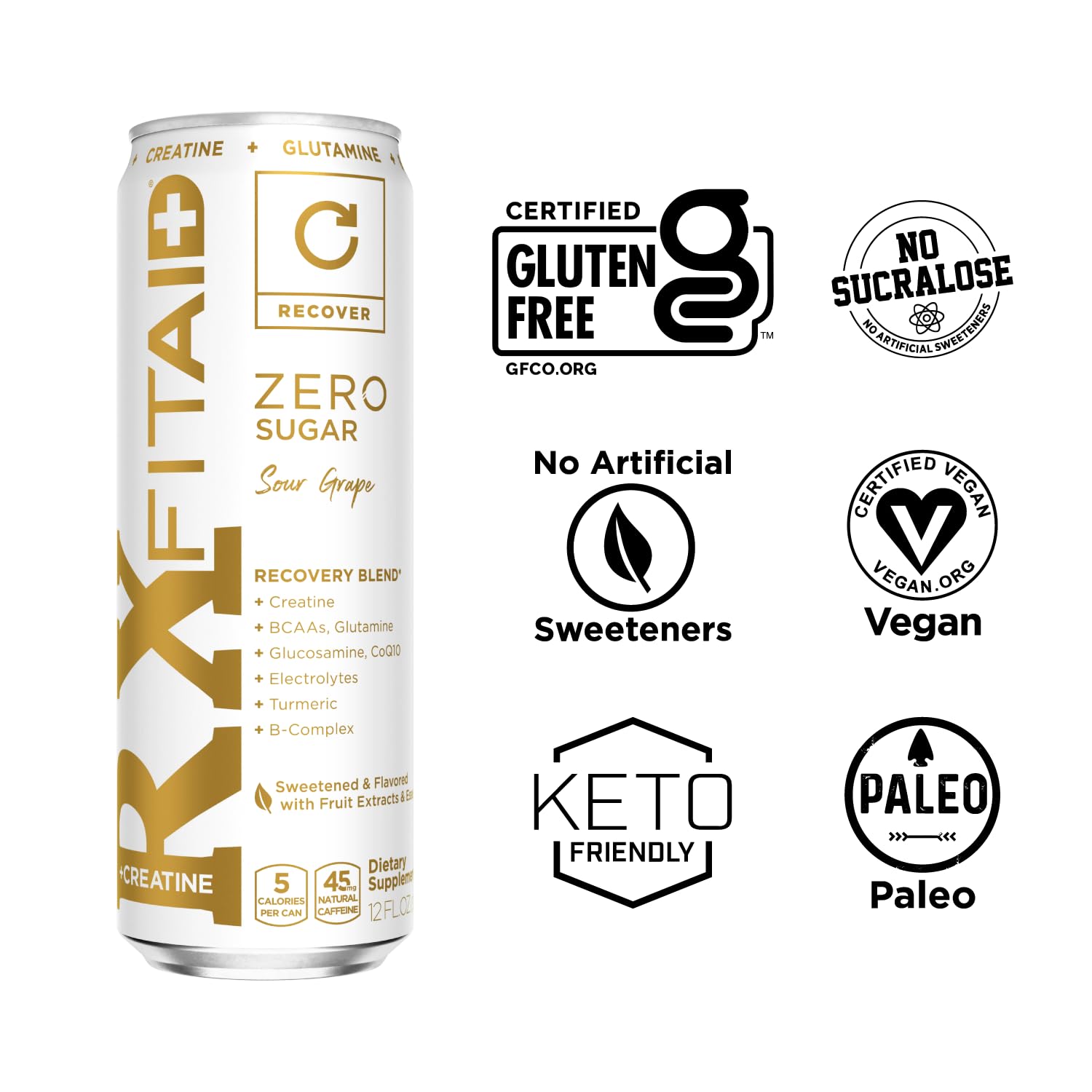 LIFEAID FITAID RX Zero citrus can close-up, refreshing flavor