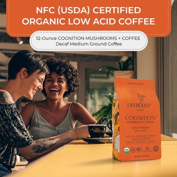 Lifeboost Cognition ground coffee packet ready for brewing.