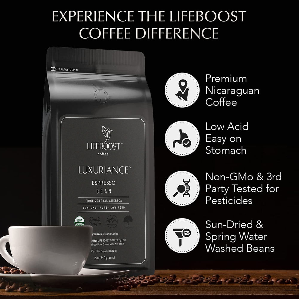 Lifeboost Organic Espresso third-party tested label for safety and quality