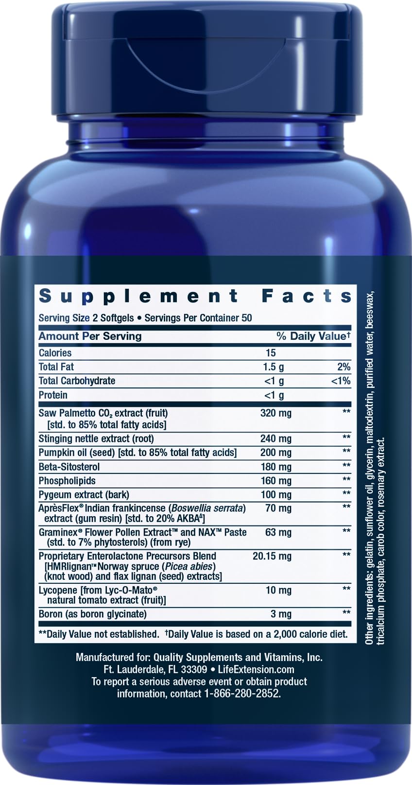 Life Extension Ultra Prostate Formula softgels ready for daily use.